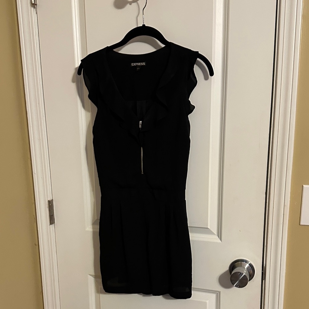 Express Black Ruffled Mini Dress